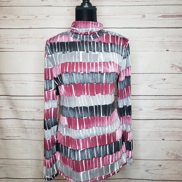 Made By Johnny NWT PINK Printed Turtleneck - Picture 1 of 7